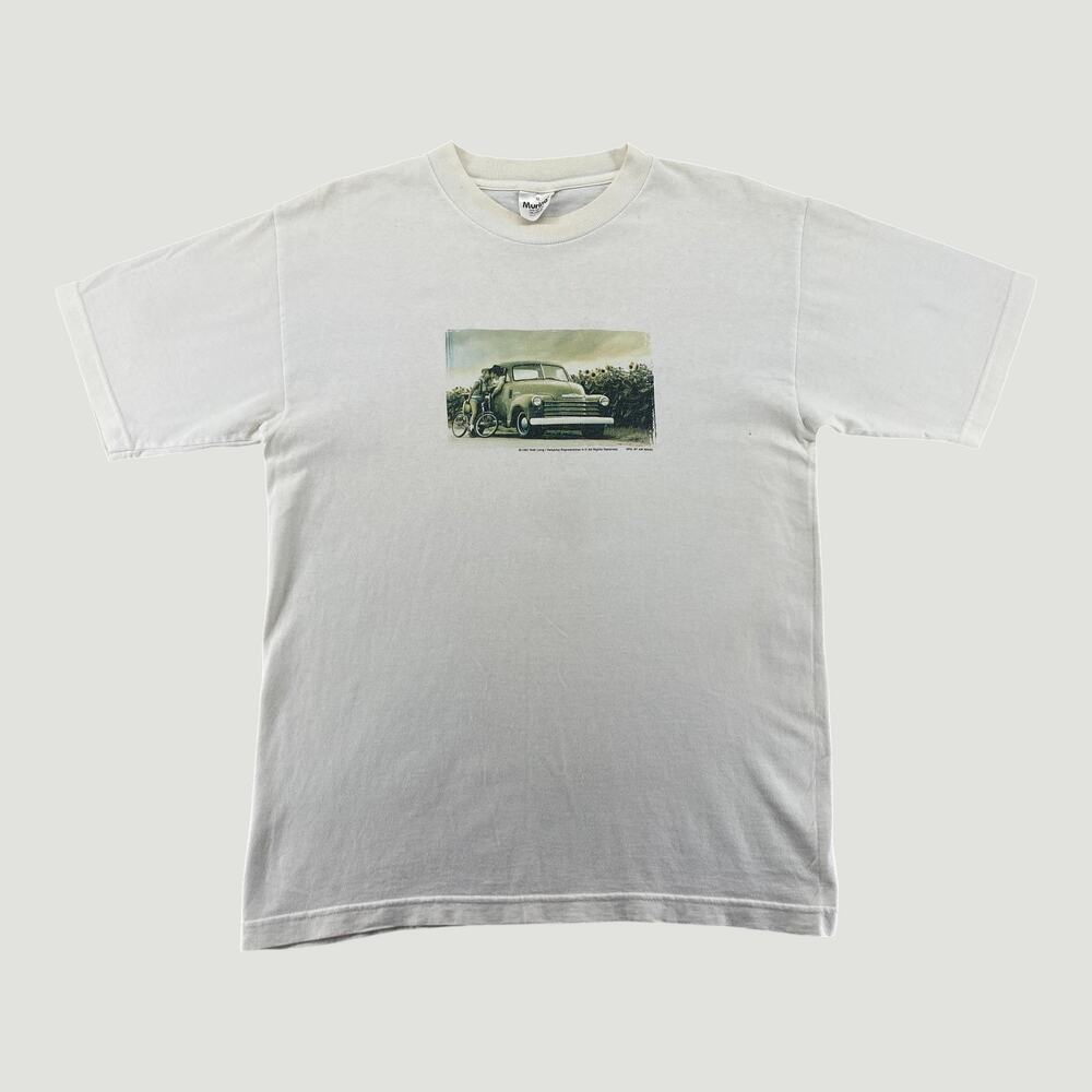Vintage 90s Murina USA Graphic T Shirt Truck Sunflower Americana Cotton Medium